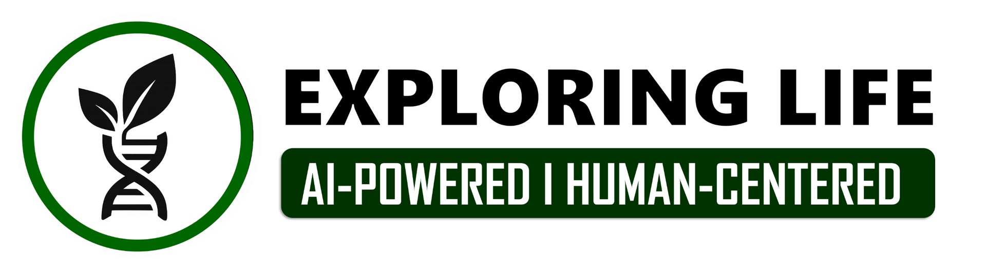 A leaf growing from a DNA helix, symbolizing the AI-powered, human-centered vision of Exploring Life: Biology.